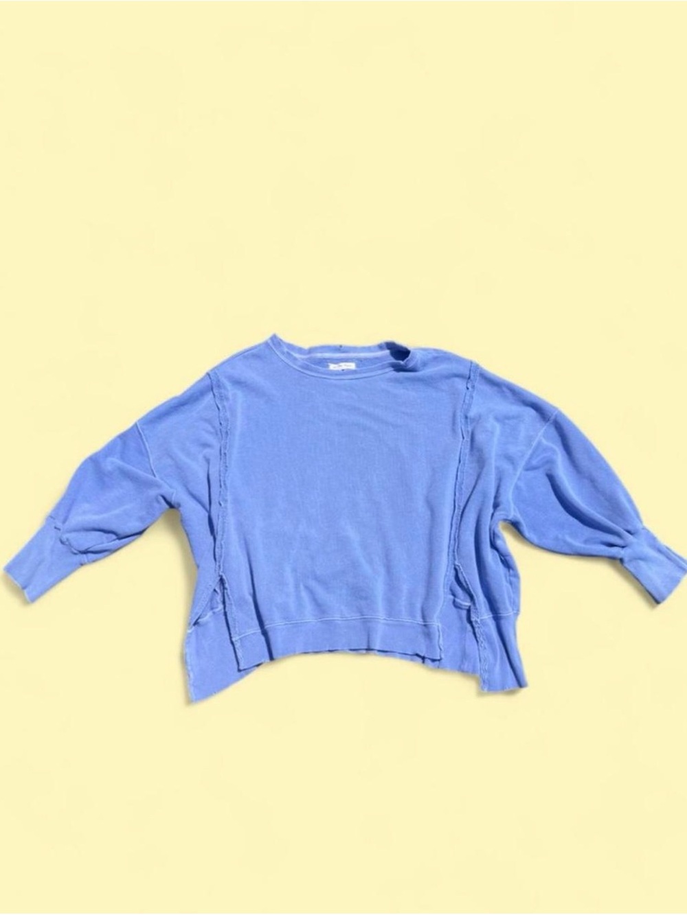 Free People "we the free" Relaxed Blue Pullover Sweatshirt